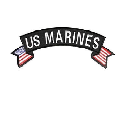 Us Marines Patch Top Rocker Us Flag On Sides For Vest Jacket Inch