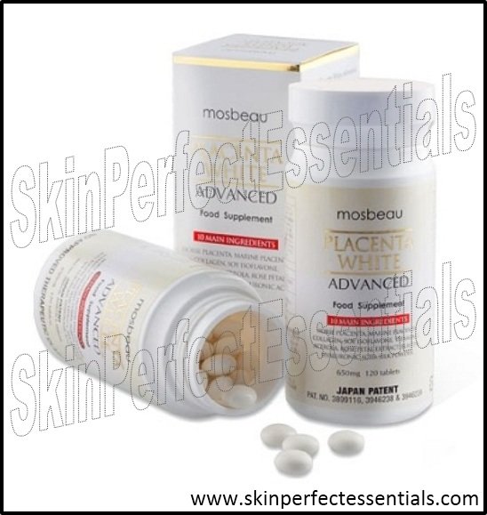 2 bottles Mosbeau Placenta White Advance Glutathione 650mg x 120 tablets FREE SHIPPING
