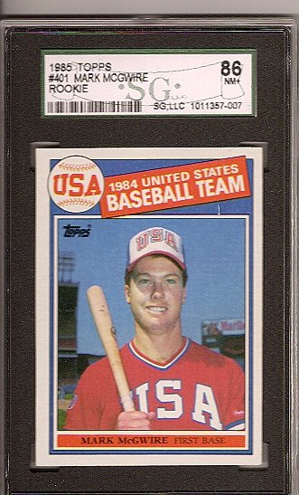 Mark McGwire RC 1985 Topps #401