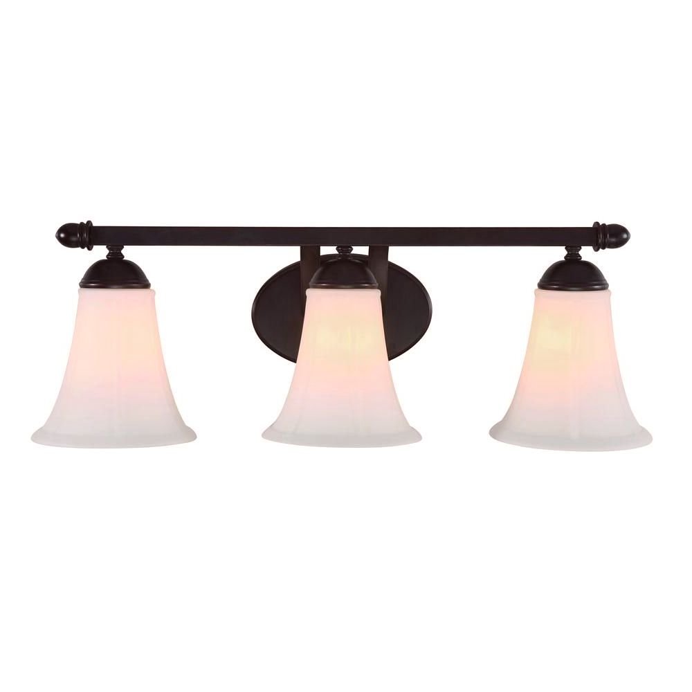Bel Air Lighting CB-6046 3-Light Oil-Rubbed Bronze Bath Bar Light w/ Scavo Frosted Glass