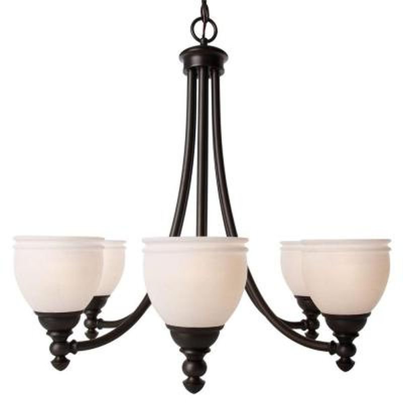 Hampton Bay Chandelier #27060 Stanton Hills 6-Light Fixture Sable Bronze Patina