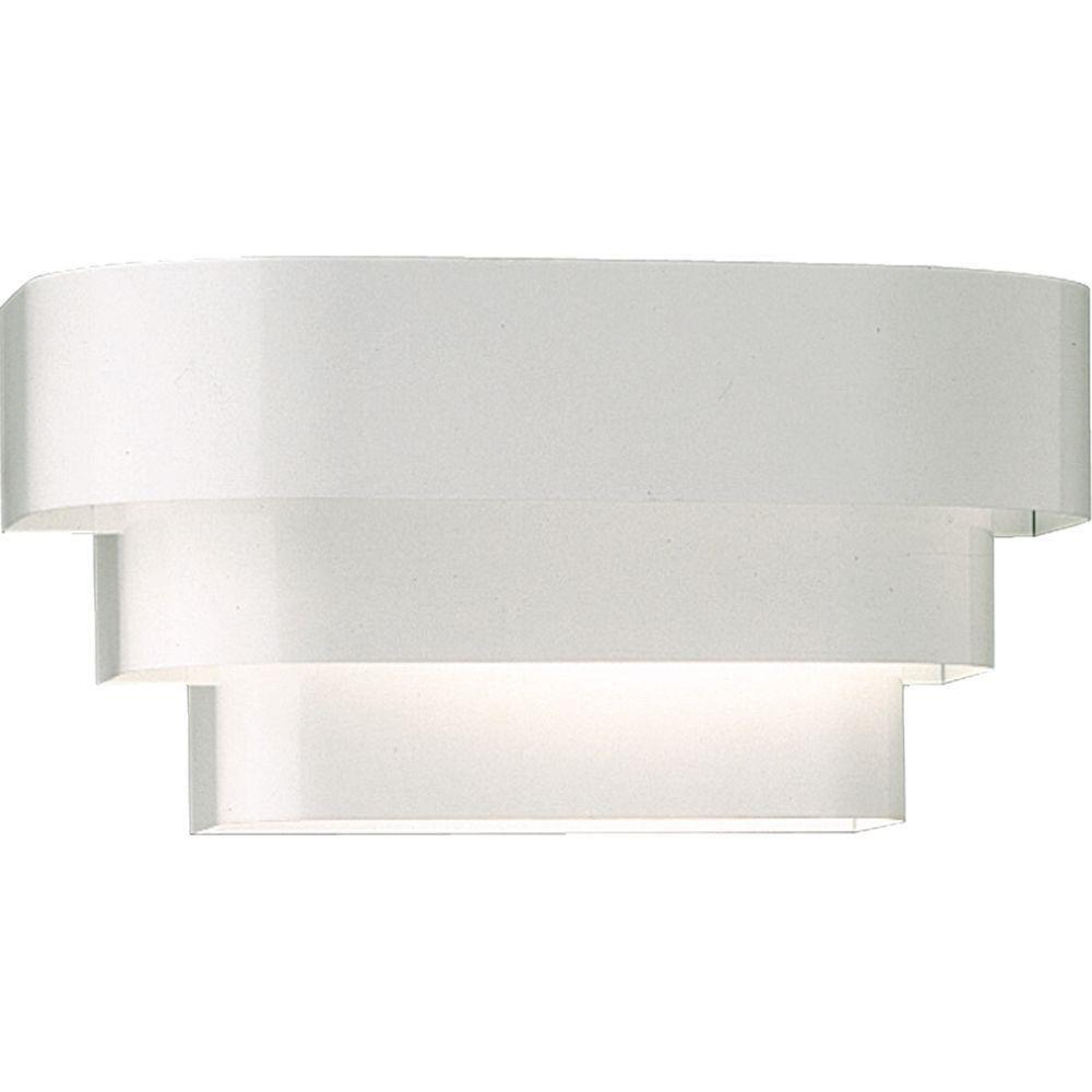 Progress Lighting 1-Light Deco White Metal Wall Sconce Light Fixture