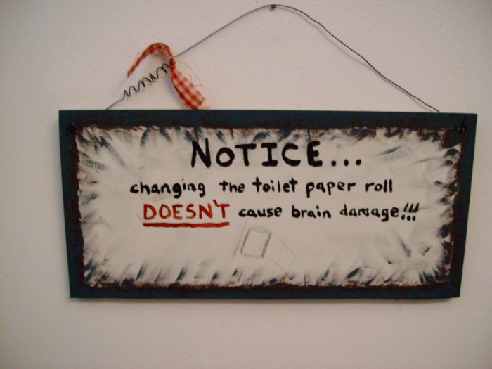 changing the toilette paper...
