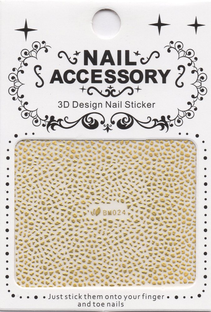 Gold Lepard Print 3D Nail Art Decal ~ Cut Out Your Own Design ~ Transfer Sticker