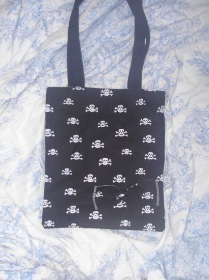 Black and White Skull Mini Tote Bag