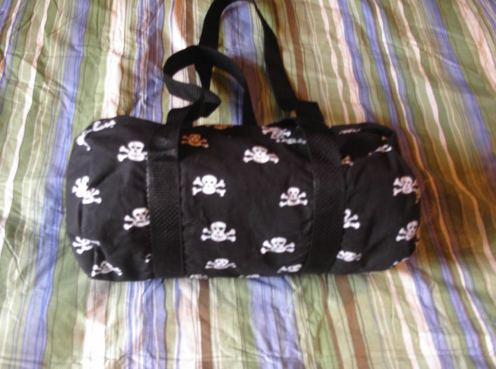 Black and White Skull Mini Duffel Bag