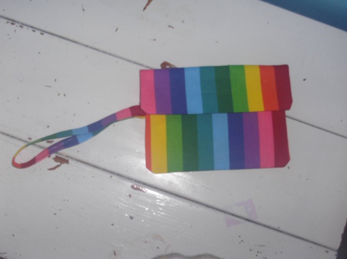 Rainbow Stripe Wristlet