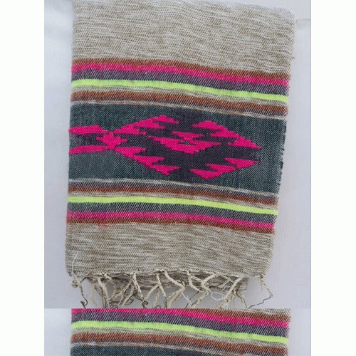 Himalayan Yak Wool Butta Camel White Shawl,NEPAL