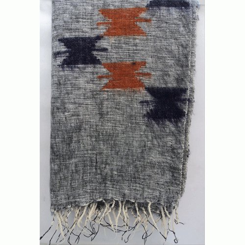 Himalayan Yak Wool Butta Grey White Shawl,NEPAL