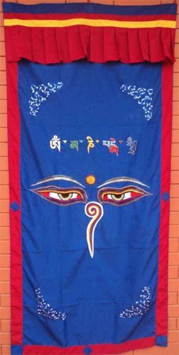 Blue Wisdom Eye Cotton Door Curtains NEPAL