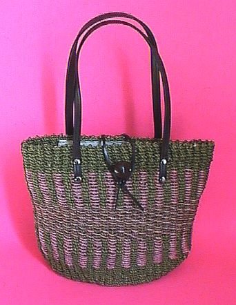 Beautiful Handmade Straw Tote Purse Handbag