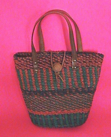 Beautiful Handmade Straw Tote Purse Handbag