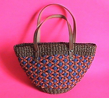 Beautiful Handmade Straw Tote Purse Handbag