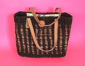 Beautiful Handmade Straw Tote Purse Handbag