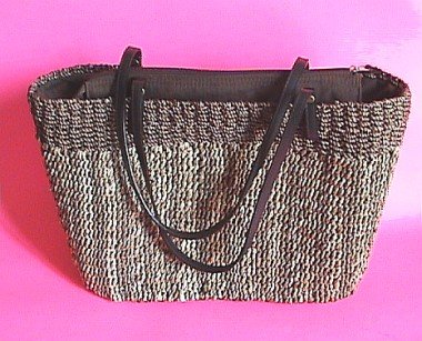 Beautiful Handmade Straw Tote Handbag