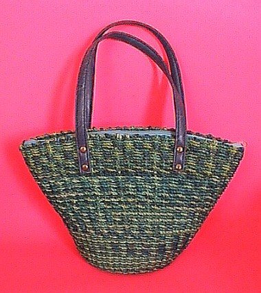 Beautiful Handmade Straw Tote Purse Handbag