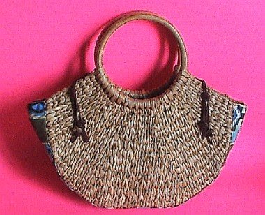 Beautiful Handmade Straw Tote Purse Handbag