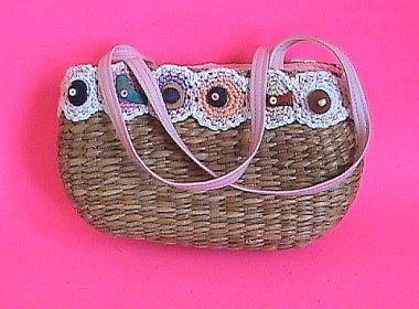 Cute Handmade Straw Tote Purse Handbag