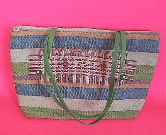 Beautiful Handmade Straw Tote Handbag