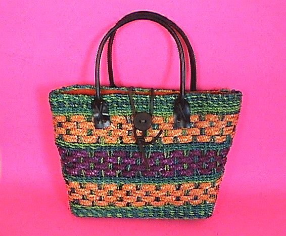 Beautiful Handmade Straw Tote Handbag