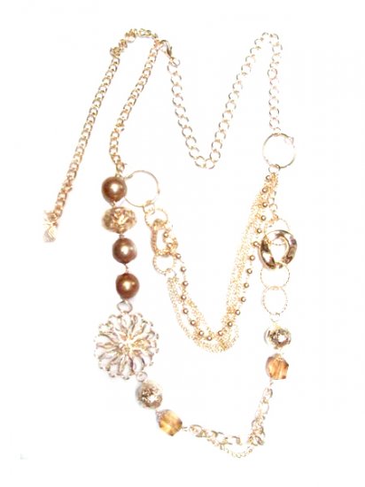 Double Goldtone Chain Necklace