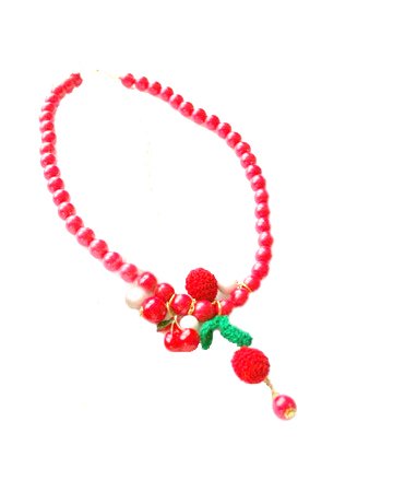 Cherry Red Bead Necklace