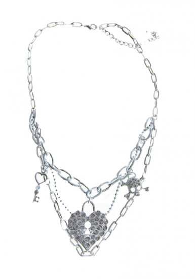 Skull & Key Chain Necklace