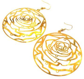 Round Rose Earrings