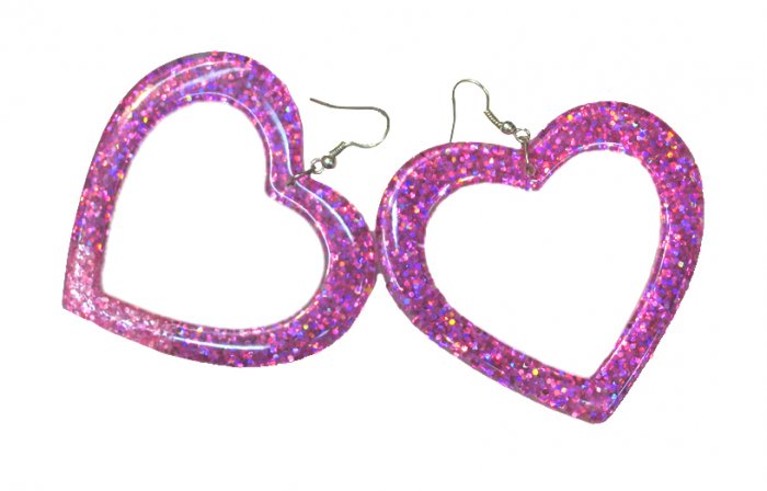Glitter Heart Earring
