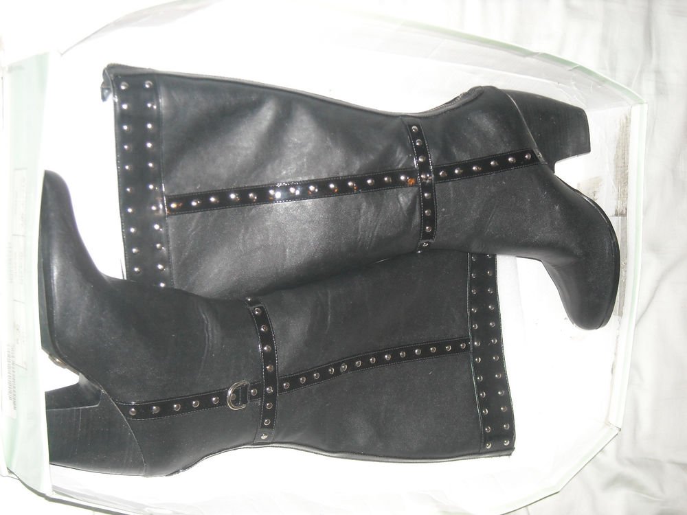 Miss Tina Taste of Couture Black Boots with Heels 7.5 Zip up 434959