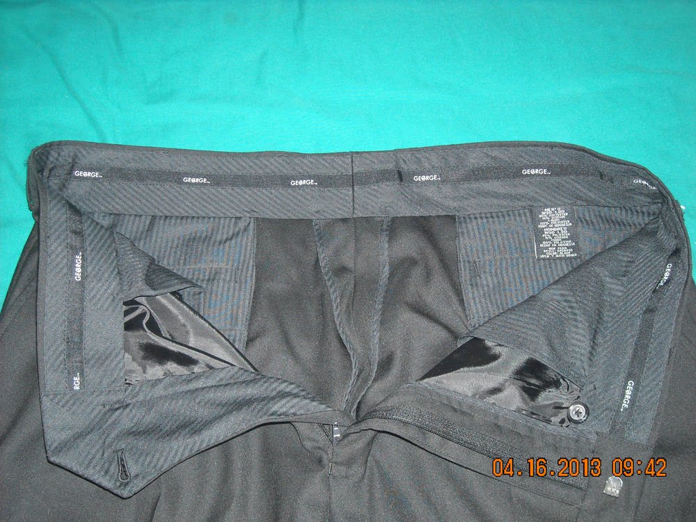 George Dress Pants ~ 36W 30L ~ Black ~ RN 26916
