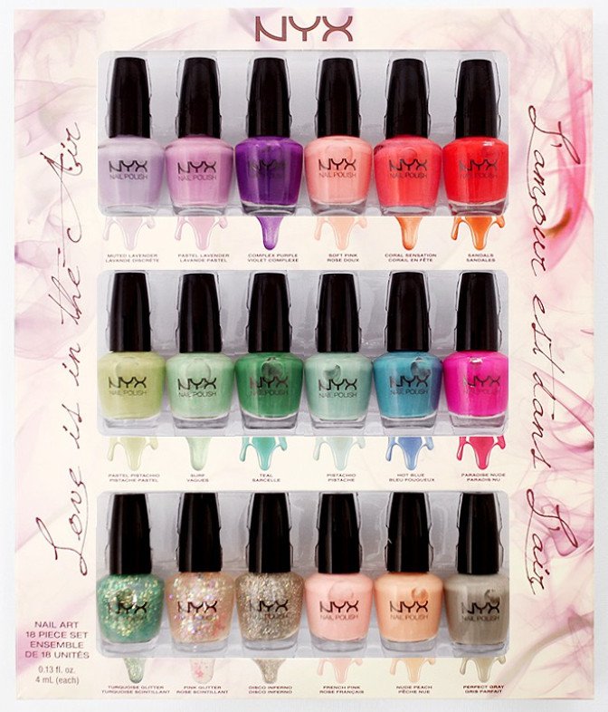 NYX Cosmetics Love Is In the Air 18 pcs Mini Nail Polish Set NPSET02