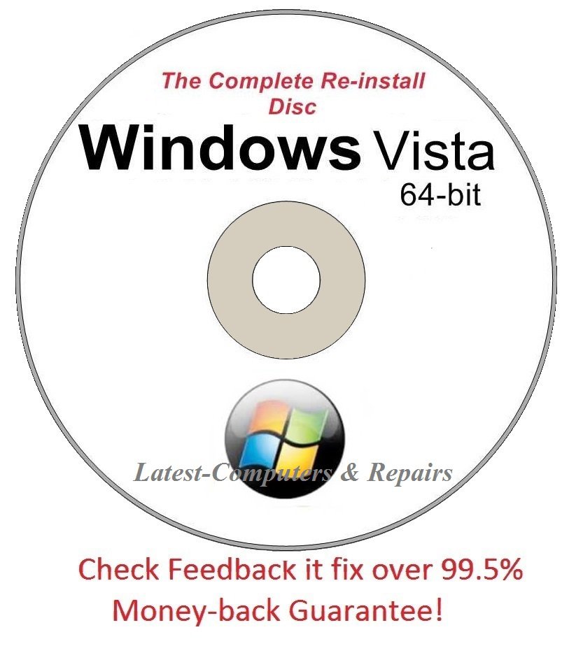 Complete Re-install New Disc Windows Vista Home Basic 64-bit - Had windows? you can Reinstall it