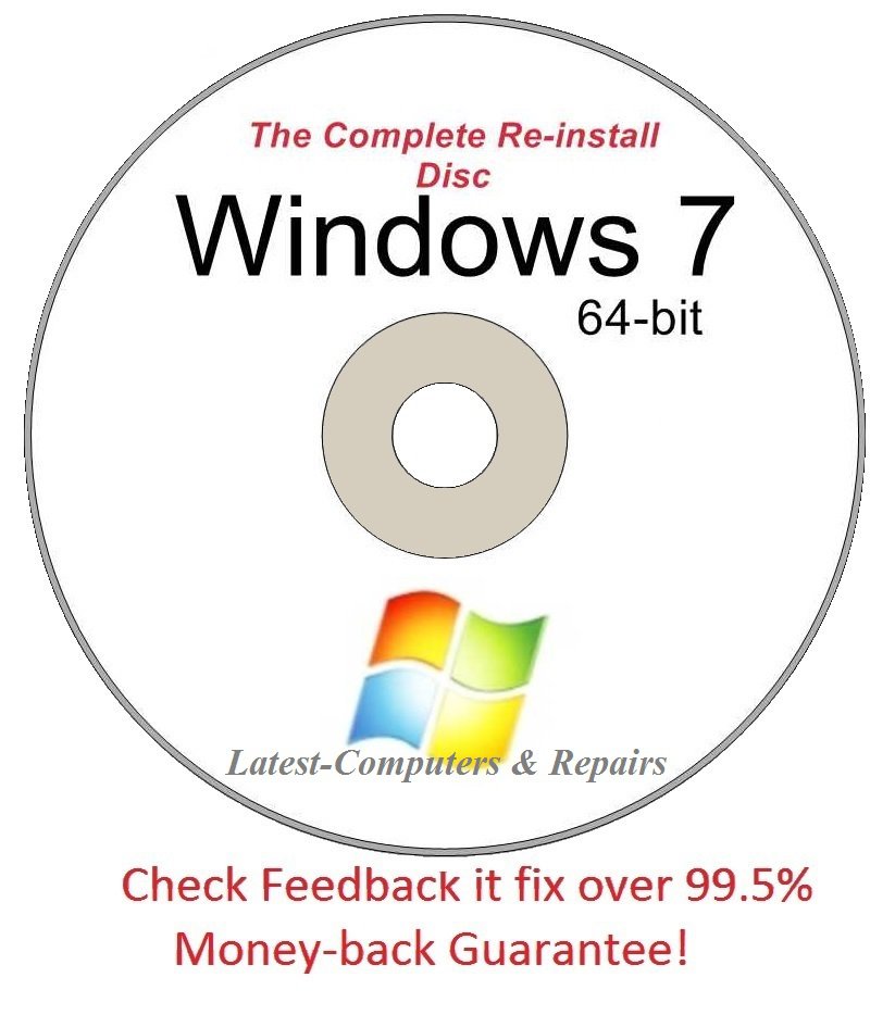 Complete Re-install New Disc Windows 7 Home Basic 64-bit - Had windows? you can Reinstall it,