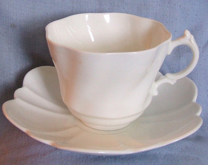 Rare All White Salisbury Bone China Teacup Set SLS2