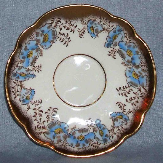 Royal Ardalt Scalloped Blue Floral Teacup Saucer Only
