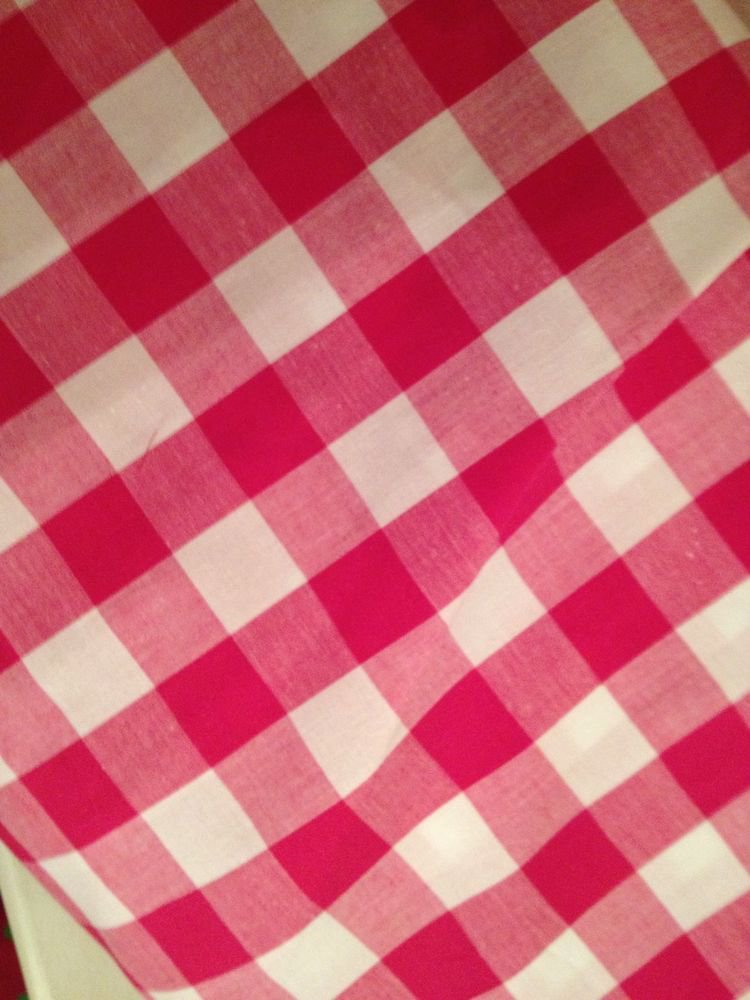 Pink Gingham Fabric By The Yard Cotton Blend