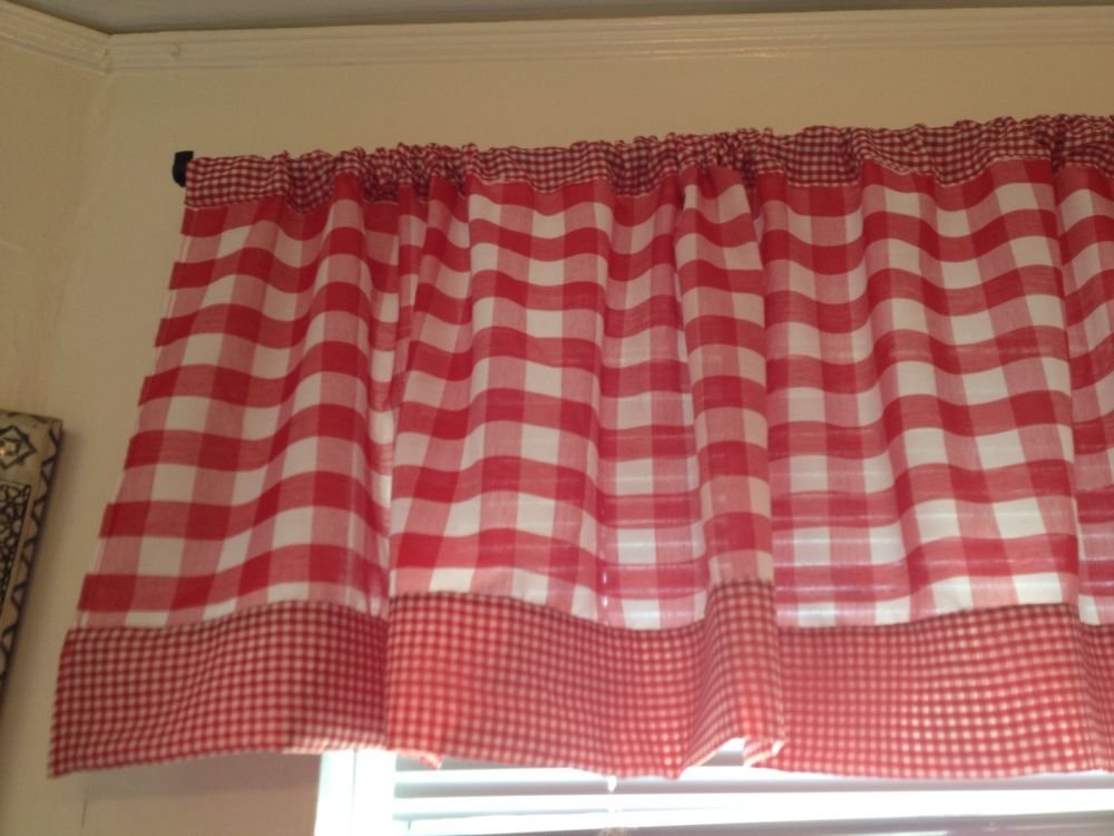 Handmade Red Gingham Valance