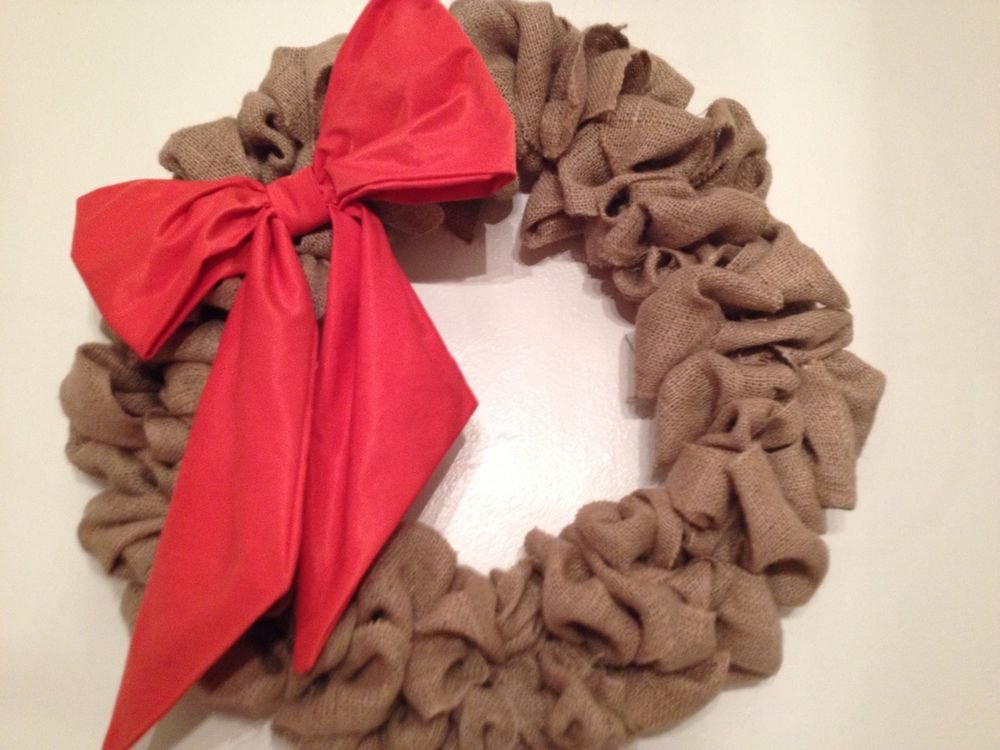 Handmade 22"bubble burlap wreath, fall wreath With Orange Bow