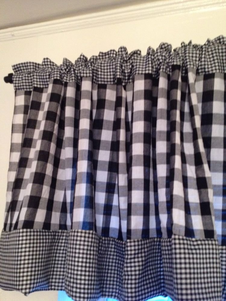 Handmade Black Gingham Valance