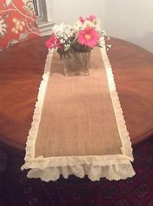 Handmade Burlap Table Cloth With Cute Vintage Look