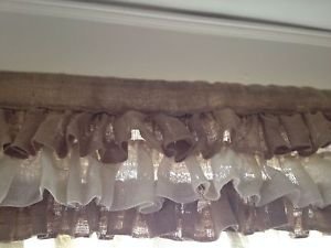2 Handmade Burlap Valance With 4 Tires Of Ruffles Natural Burlap