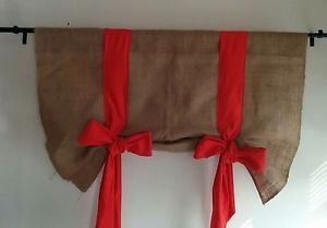 Handmade Tie Up Burlap Valance With Big Pumkin Colore Bow Happy Fall'Y all