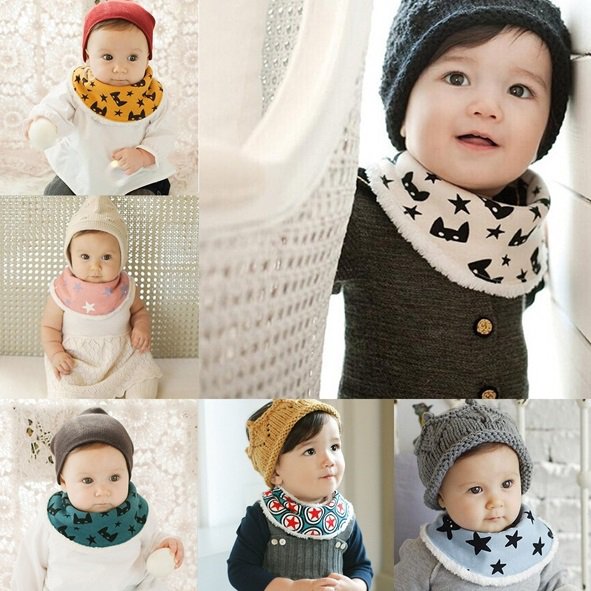 Toddler Newborn Baby Infant Cotton Bib Lunch Waterproof Saliva Towel Scarf