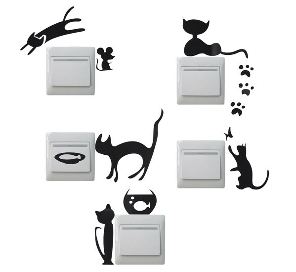 Creative Cat Switch Removable Wall Stickers Wallpaper PVC Vinyl Decal Home Decor