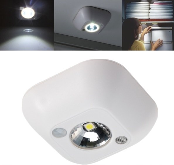 Mini Wireless PIR Motion Sensor Night Light Battery Powered Porch Cabinet Lamp