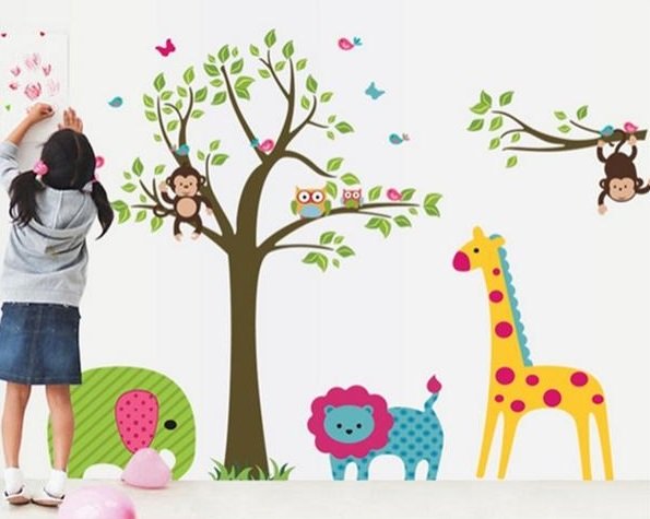 Removable Vinyl Animal Monkey Giraffe Jungle Wall Sticker Decal Paper Decor