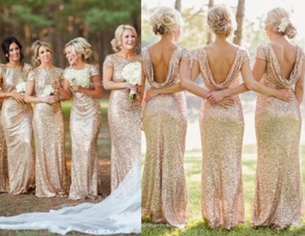 Women Long Sequins Evening Formal Party Prom Wedding Dress Bridesmaid Ball Gowns