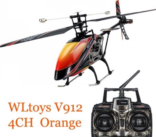 V912 Sky Dancer 4CH RC Helicopter With Gyro RTF Orange