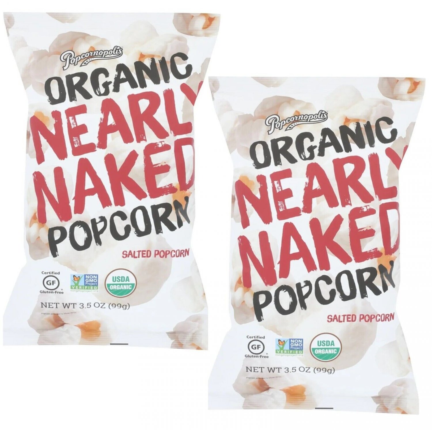 Popcornopolis Popcorn Nearly Naked Salted Bags Oz Ea